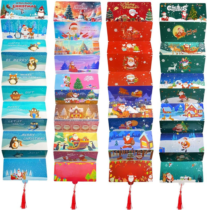 Pittera unique christmas cash gift envelopes for cash 10 slots，unusual christmas money holders for gifts envelopes card booklet，xmas money envelopes for ideas (4Pack) - Image 4